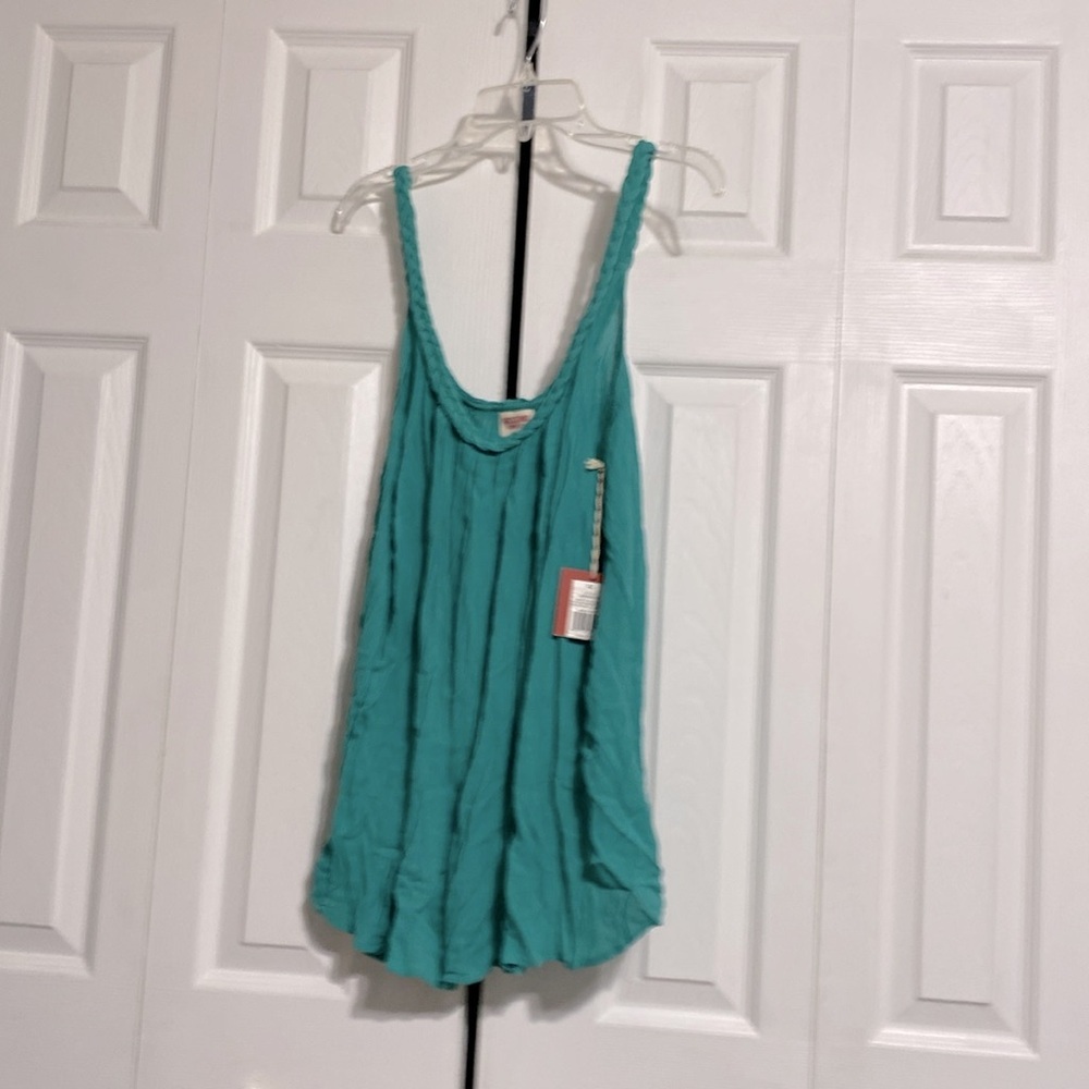 Mossimo green braided strap gauze Sleeveless tank Top shirt size XL NWT